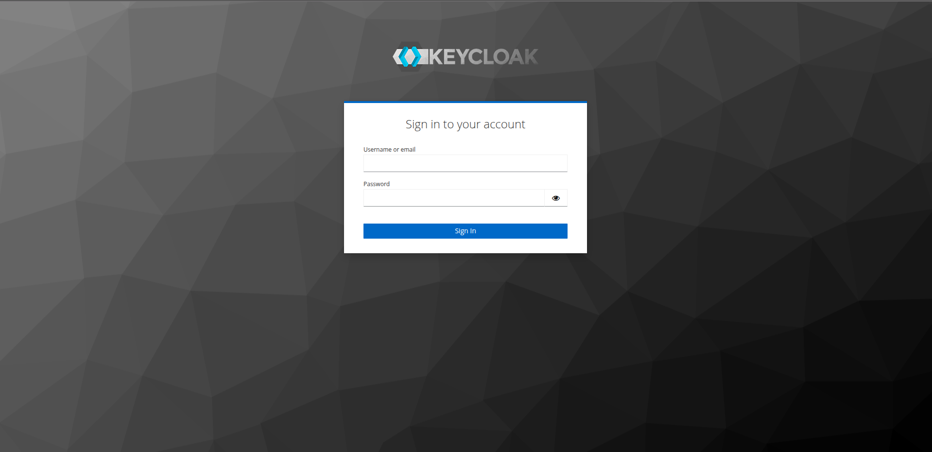 KeyCloak login page