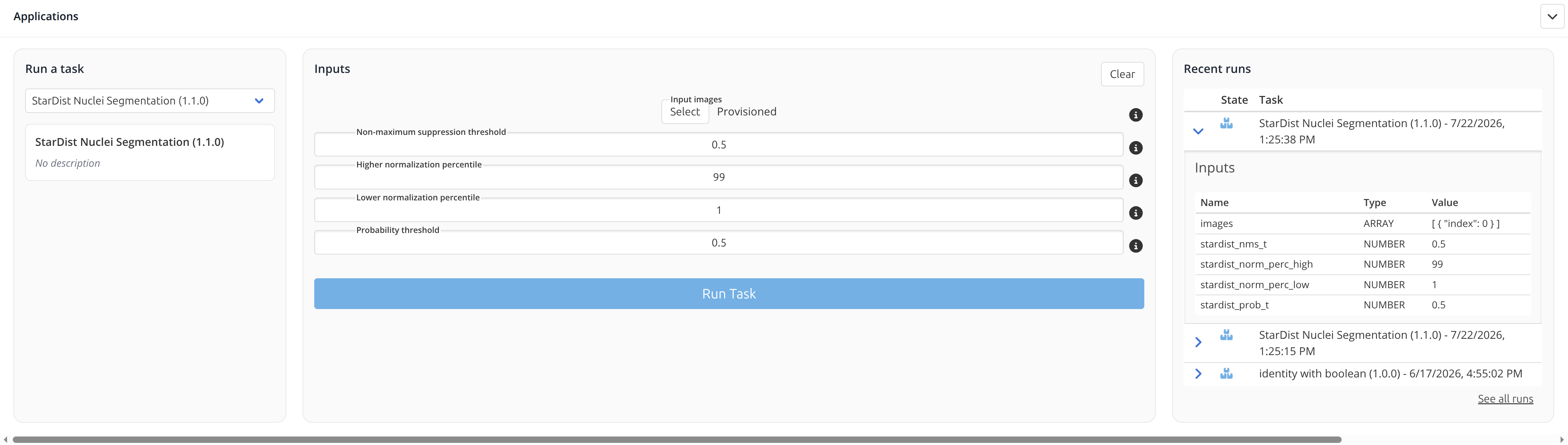 Image viewer Run a Task